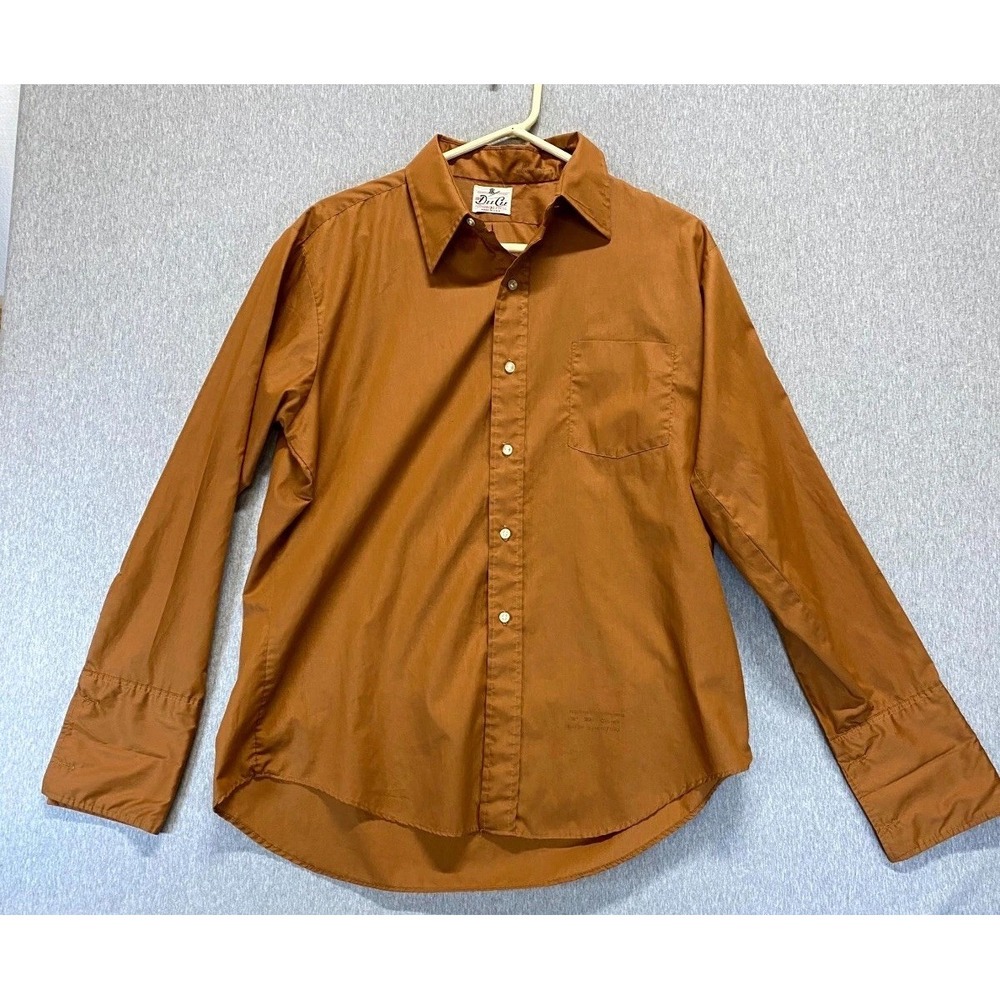 VTG Mr. Dee Cee Permanent Press Dress Shirt Mens 16 Brown Cotton Formal Business